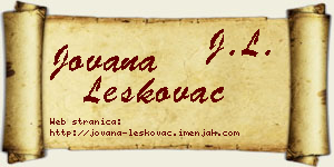 Jovana Leskovac vizit kartica